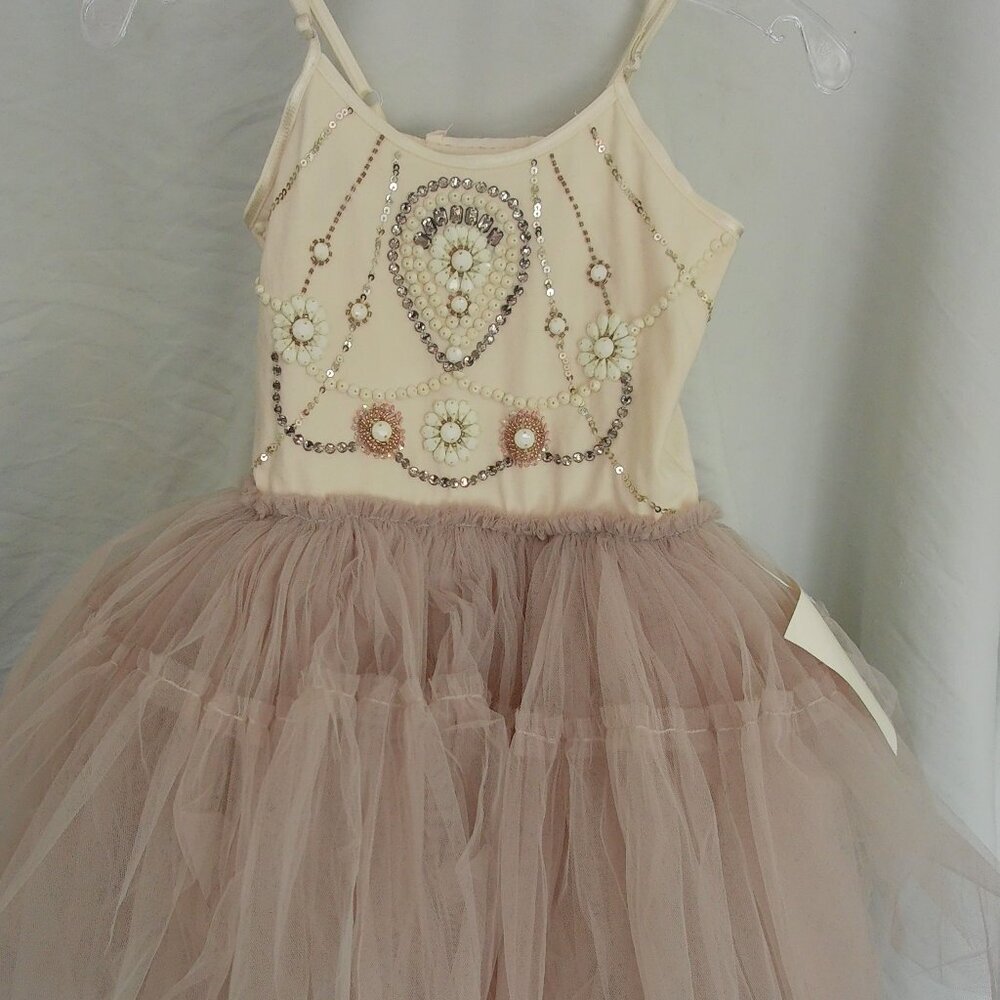 Tutu Du Monde beaded bodice dress with lavender gray skirt